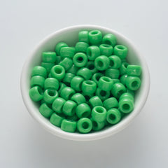 BD00033-01-grass-green-barrel-opaque-pony-beads-6×9mm