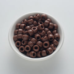 BD00045-01-coffee-brown-barrel-opaque-pony-beads-6×9mm