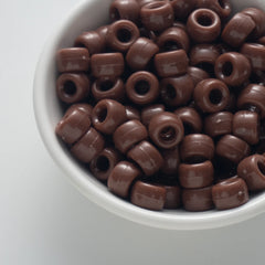 BD00045-02-coffee-brown-barrel-opaque-pony-beads-6×9mm