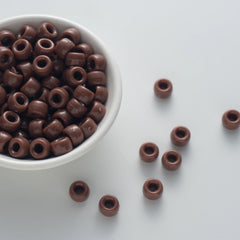 BD00045-04-coffee-brown-barrel-opaque-pony-beads-6×9mm
