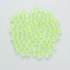 BD00062-02-white-letter-tea-green-transparent-coin-alphabet-beads-mix-4×7mm