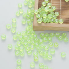 BD00062-05-white-letter-tea-green-transparent-coin-alphabet-beads-mix-4×7mm