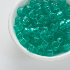 BD00069-02-jungle-green-barrel-transparent-pony-beads-6×9mm