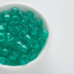 BD00069-03-jungle-green-barrel-transparent-pony-beads-6×9mm