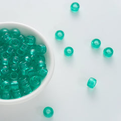 BD00069-04-jungle-green-barrel-transparent-pony-beads-6×9mm