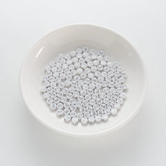 BD00088-01-silver-letter-white-opaque-coin-alphabet-beads-single-e-4×7mm