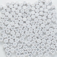 BD00097-02-silver-letter-white-opaque-coin-alphabet-beads-single-n-4×7mm