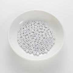 BD00111-01-silver-letter-white-opaque-coin-alphabet-beads-mix-4×7mm