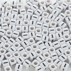 BD00120-02-black-letter-white-opaque-cube-alphabet-beads-single-i-7mm