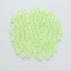 BW-00062-BD-02-white-letter-tea-green-transparent-coin-alphabet-beads-mix-4×7mm