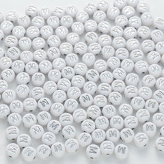 BW-00096-BD-02-silver-letter-white-opaque-coin-alphabet-beads-single-m-4×7mm