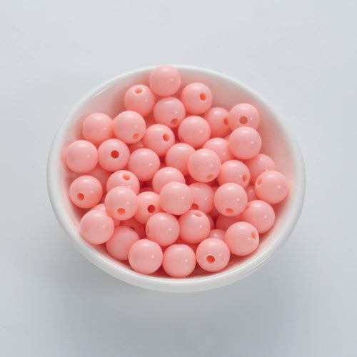 10mm Pink Round Plastic Craft Beads (200 Beads)
