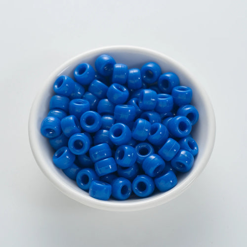6×9mm Dark Blue Barrel Opaque Pony Beads (500 Beads)