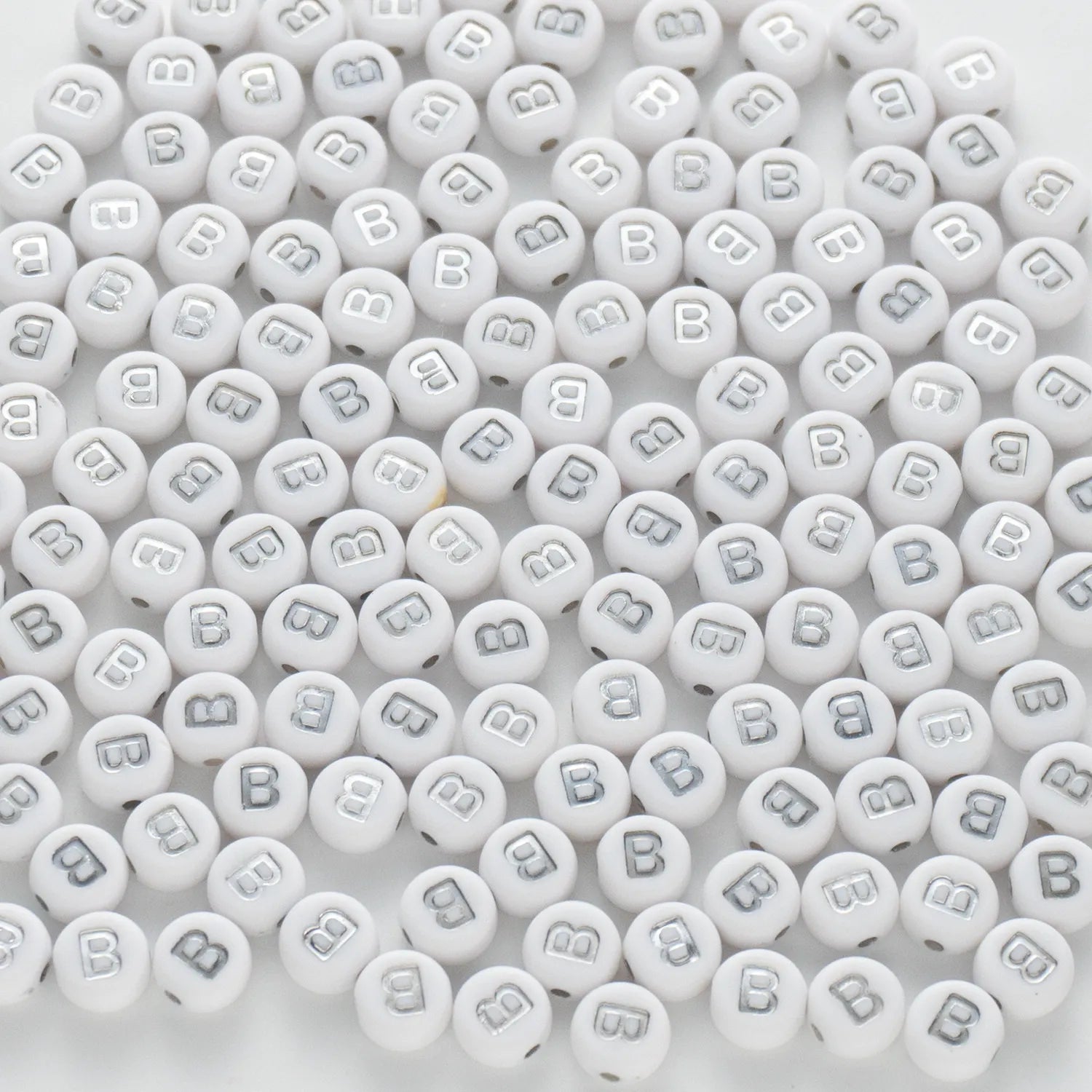 BD00085-02-silver-letter-white-opaque-coin-alphabet-beads-single-b-4×7mm