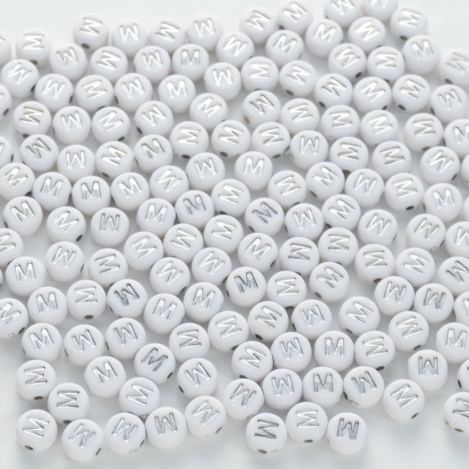 BD00096-02-silver-letter-white-opaque-coin-alphabet-beads-single-m-4×7mm