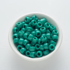 BW-00032-BD-01-dark-green-barrel-opaque-pony-beads-6×9mm