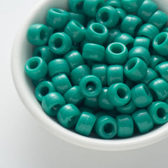 BW-00032-BD-02-dark-green-barrel-opaque-pony-beads-6×9mm