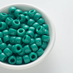 BW-00032-BD-03-dark-green-barrel-opaque-pony-beads-6×9mm