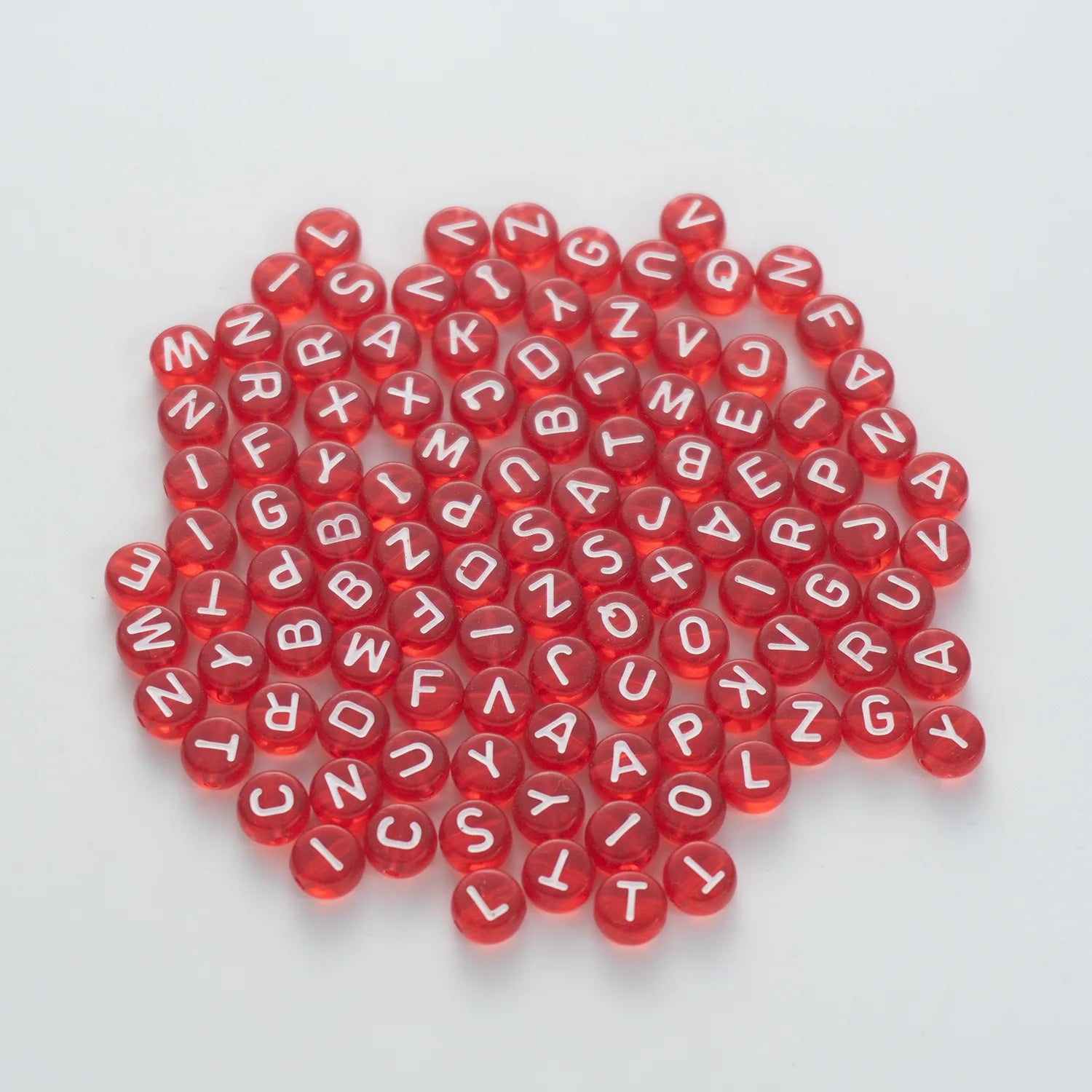 BW-00057-BD-02-white-letter-dark-red-transparent-coin-alphabet-beads-mix-4×7mm