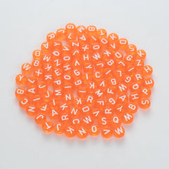 BW-00058-BD-02-white-letter-bright-orange-transparent-coin-alphabet-beads-mix-4×7mm