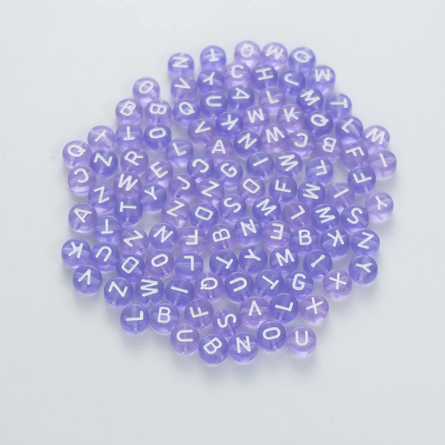 BW-00060-BD-02-white-letter-pastel-purple-transparent-coin-alphabet-beads-mix-4×7mm