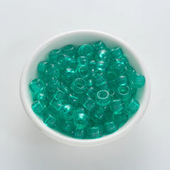 BW-00069-BD-01-jungle-green-barrel-transparent-pony-beads-6×9mm