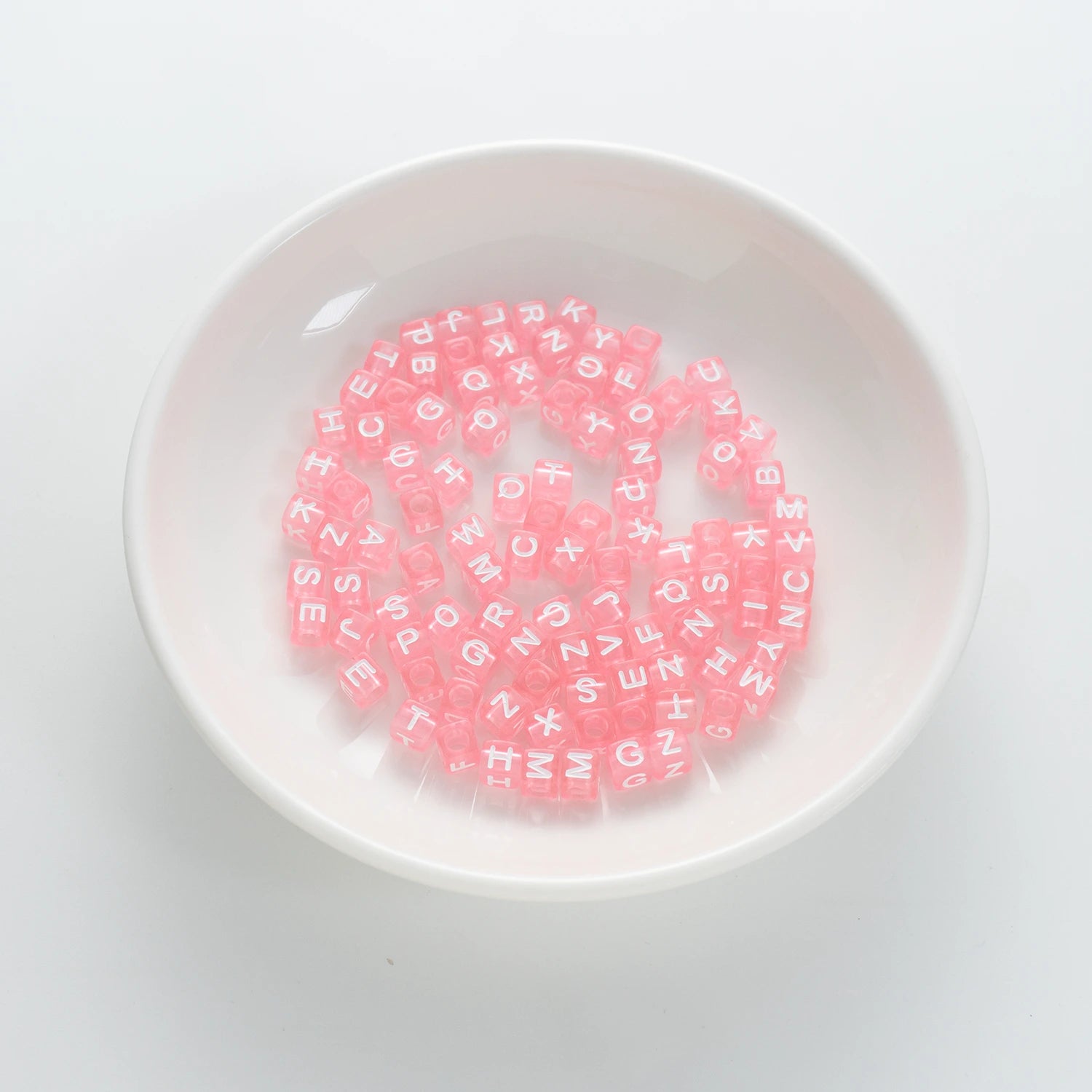 BW-00076-BD-01-white-letter-pastel-pink-transparent-cube-alphabet-beads-mix-6mm