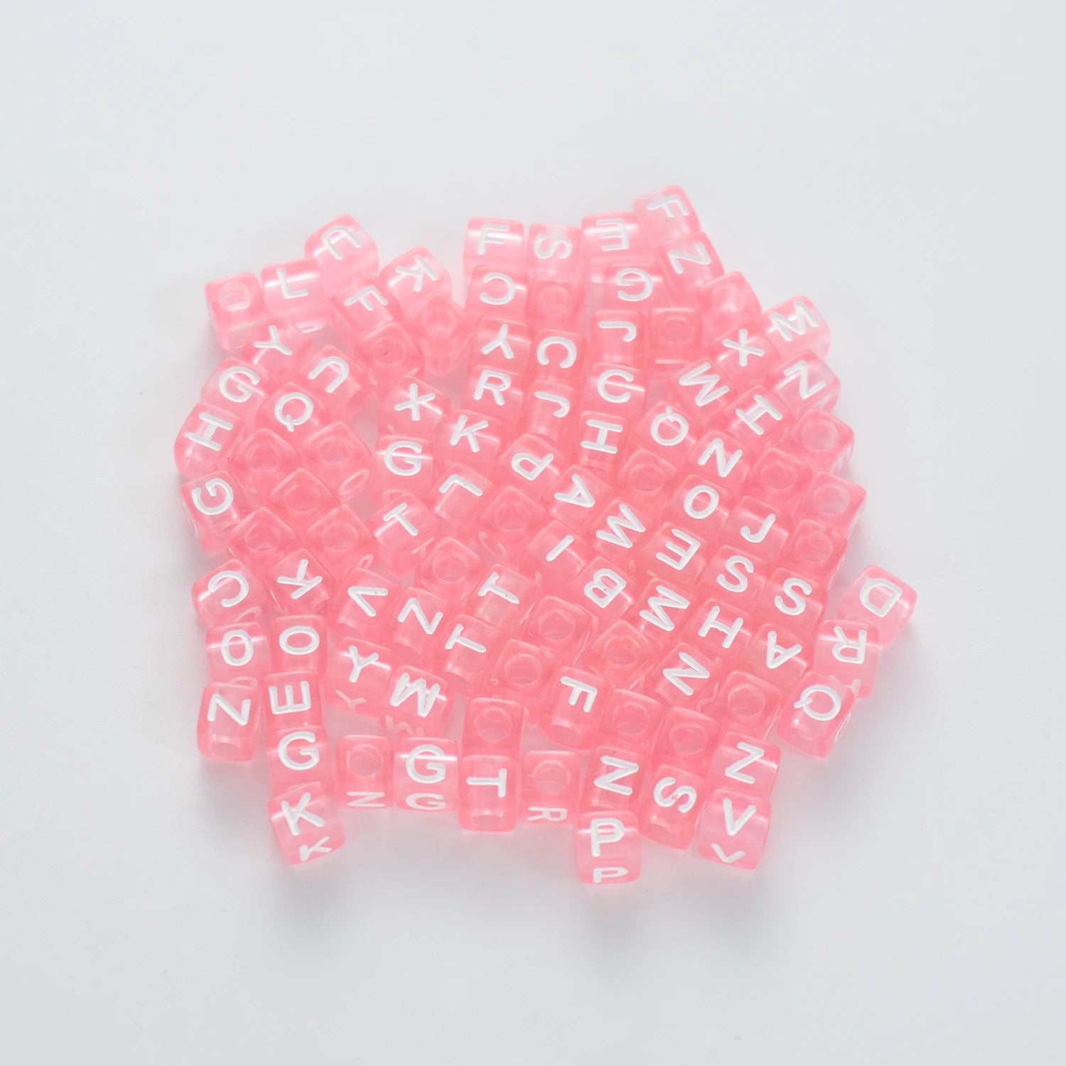 BW-00076-BD-02-white-letter-pastel-pink-transparent-cube-alphabet-beads-mix-6mm