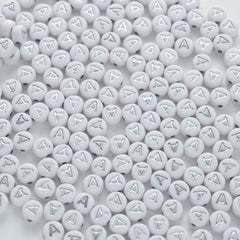BW-00084-BD-02-silver-letter-white-opaque-coin-alphabet-beads-single-a-4×7mm