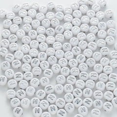 BW-00097-BD-02-silver-letter-white-opaque-coin-alphabet-beads-single-n-4×7mm