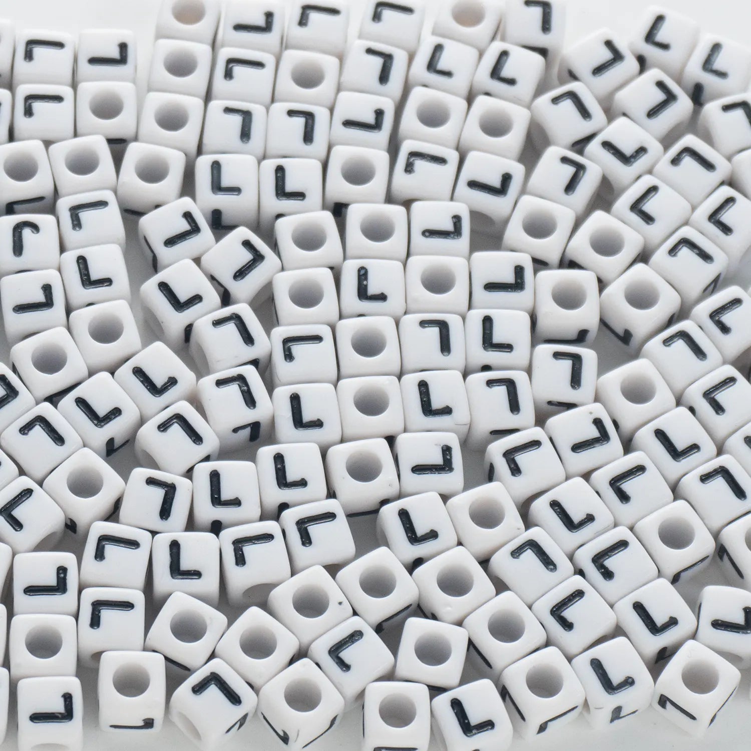 BW-00123-BD-02-black-letter-white-opaque-cube-alphabet-beads-single-l-7mm
