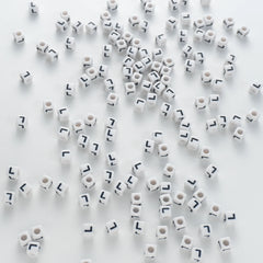 BW-00123-BD-03-black-letter-white-opaque-cube-alphabet-beads-single-l-7mm